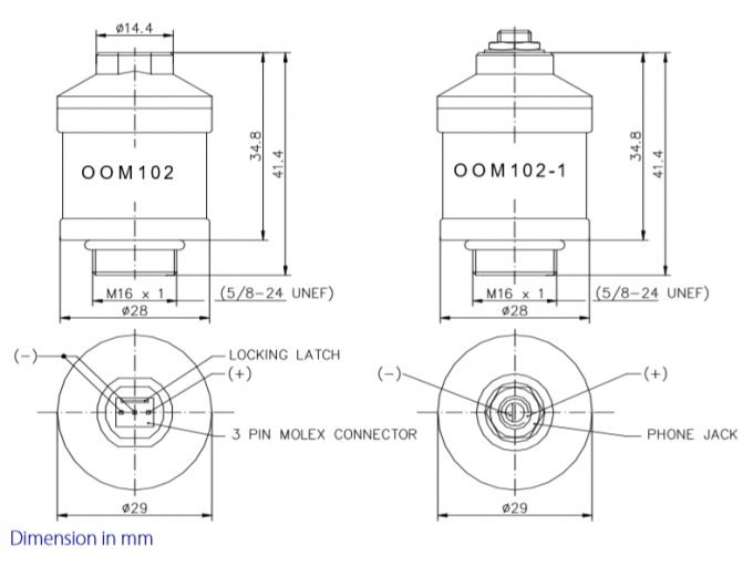 Compatible blanco del sensor médico del oxígeno de OOM102 Envitec con el sensor de la célula del O2 MOX-01 0