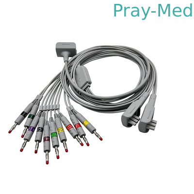 comprar El ECG de Nalong del conector del plátano 4,0 telegrafía los alambres de ventaja de la chaqueta 10 del gris TPU de los 3.6m Fabricación en línea
