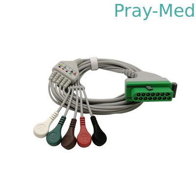 comprar Cable ECG de conexión directa compatible con 15 pines, 3 conductores/5 conductores, AHA, 3,6 m, Fukuda Denshi Fabricación en línea
