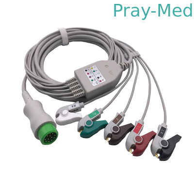 comprar Cable de Mindray IPM 8/10/12 ECG, alrededor 12 de la ventaja de los pernos 3/5 040-00961-00 EA6251B los 3.6m Fabricación en línea