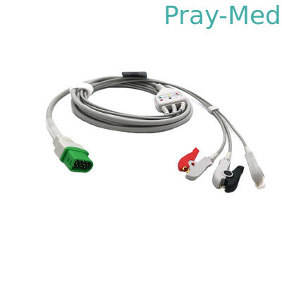 comprar 12 cable AHA de Pin Connector ECG compatible para el pasaporte V V12 V21 de Mindray Datascope Fabricación en línea