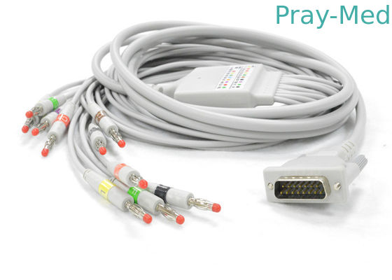 comprar Cable AT1/2 del ECG de Schiller con el diámetro largo del conector pin 5.0m m del DB 15 del tornillo Fabricación en línea
