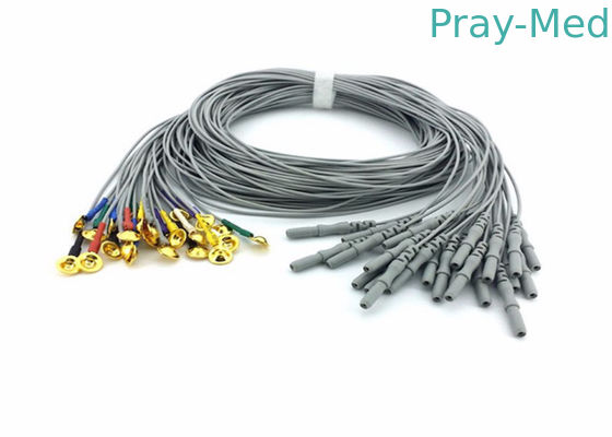 comprar Los electrodos de la taza del oro de Eeg del hospital telegrafían, cable del Emg para la máquina de EEG/del EMG Fabricación en línea