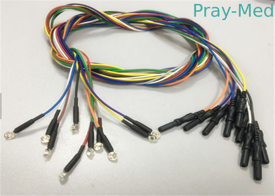comprar Solo EEG médico telegrafía el casquillo plateado oro del electrodo del disco de la plata 10m m EEG Fabricación en línea