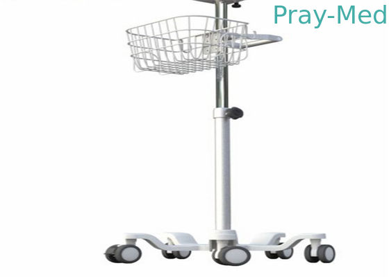 comprar Piernas bajas del soporte 5 de la carretilla del monitor de 20 pulgadas, soporte médico del monitor del rollo del metal Fabricación en línea