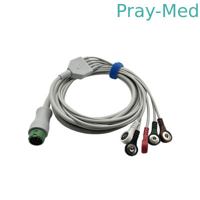comprar Conector de 12 pines Mindray 5 Cable de ECG de plomo chaqueta TPU EA6251B 040-000961-00 Fabricación en línea