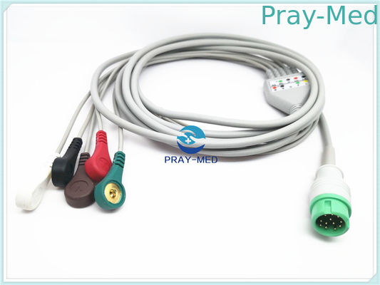 comprar Cable de Mindray Ecg de 5 ventajas, alrededor de 12 cables y Leadwires adultos de Ecg de los pernos Fabricación en línea