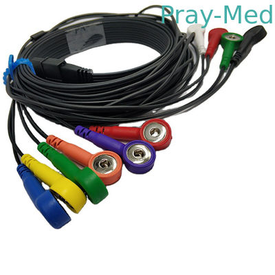 comprar Chaqueta de la broche TPU de la ventaja del azul 10 de Schiller Ecg Holter Cable Compatible MS-12 Fabricación en línea