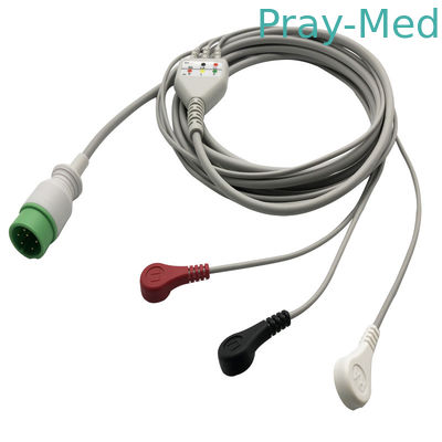comprar Cables y leadwire de Zoncare Hwatime los 3.6m TPU 6pin Ecg para la broche/el clip Fabricación en línea