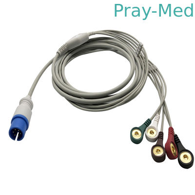 comprar 5 cable fisio de Ecg del control de las ventajas 6pin MEK con el extremo rápido del pellizco Fabricación en línea