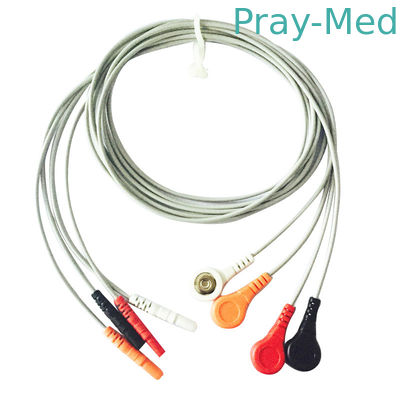 comprar Broche Grey Color de las ventajas Din1.5 de Spacelabs ECG Holter Cable 4 de la chaqueta de TPU Fabricación en línea