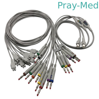 comprar Edan 18 lleva los cables del ekg del ecg para el gemelo Pin Length TPU de SE-18 SE-1515 Fabricación en línea