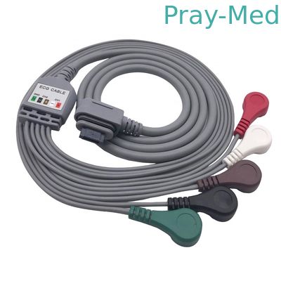 comprar 5/7 cable del holter del ADIVINO de la broche ECG GE de la ventaja con la broche, IEC los 2.5m Grey Color 2008594-001/2008594-002/2008594-004 Fabricación en línea