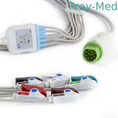 comprar Cable paciente de la ventaja ECG de Siemens Drager 5 para el monitor paciente 10 Pin Connector con pellizco/el extremo rápido Fabricación en línea