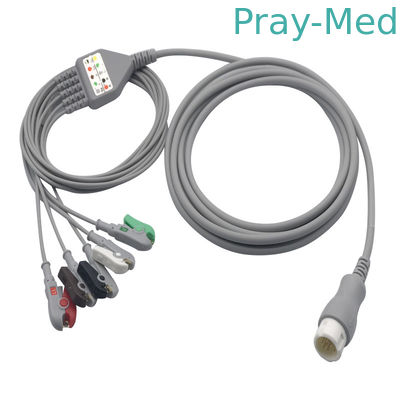 comprar El tipo de una pieza escudo del cable de Ecg de la ventaja del Pin 5 de HP 12 del doble estructura la chaqueta los 3.6m de TPU Fabricación en línea