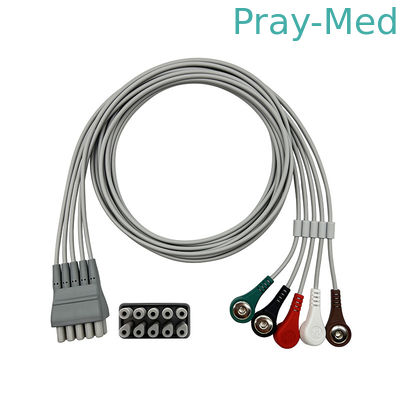 comprar La ventaja de Welch Allyn ECG fijó 5 al gemelo gris Pin Connector de la broche TPU del alambre 9293-059-50 Fabricación en línea
