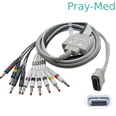 comprar 10 cable Edan compatible ECG SE-1515 DX12 Holter Cable del ECG de Pin Banana 4,0 de la ventaja 20 Fabricación en línea