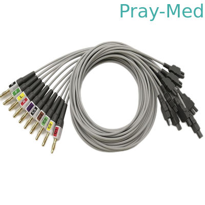 Alambre de ventaja del ECG ECG de la leva 14 de GE TPU los 0.9M 2016032-001 con el adaptador del plátano/de la abrazadera