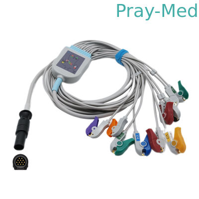 El ECG de Mortara de la chaqueta de TPU telegrafía 12 la codificación policromática de la ventaja de Pin Hypertronix Connecto AHA/IEC