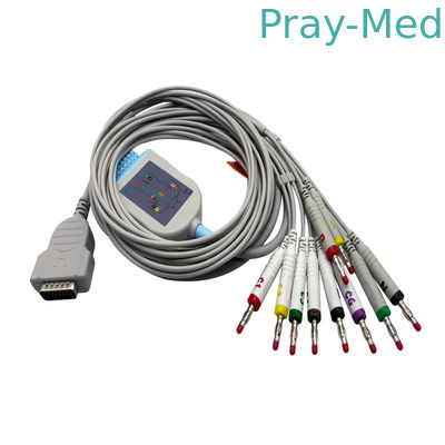 Cable Ekg de 15 pines de una pieza 10 cables con plátano 4.0 Tpu chaqueta 2029893-001