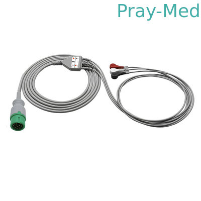 Comen 12pin compatible con conexión directa ECG cable con cables de plomo