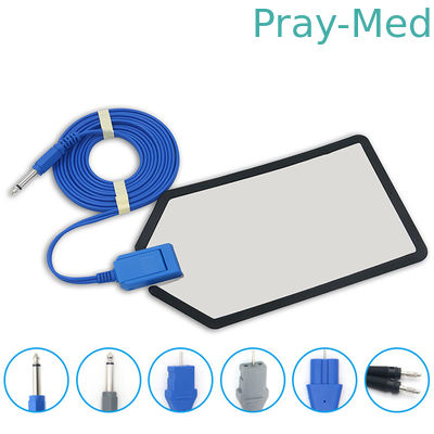 Diatermia Pad de puesta a tierra reutilizable ESU Electrodo de retorno negativo con cable