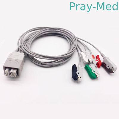 Cable Holter ECG de múltiples enlaces 5 clip de plomo 1.1m para GE SEER 1 año de garantía