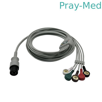 Cable de ECG compatible Edan Contec Mindray Carewell Mediana Universal Tipo 6pin Material TPU de 3,6m