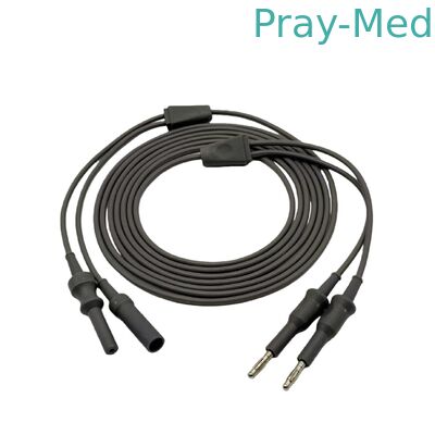 Cable de coagulación bipolar reutilizable con enchufe de plátano de 4 mm y silicona de grado médico para fórceps electroquirúrgicos