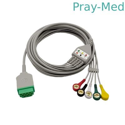 Los cables de GE Ecg del paciente, 5 llevan estándar de una pieza del CE/ISO del cable de GE ECG