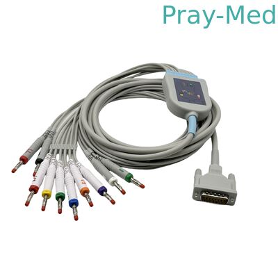 Cable AT1/2 del ECG de Schiller con el diámetro largo del conector pin 5.0m m del DB 15 del tornillo