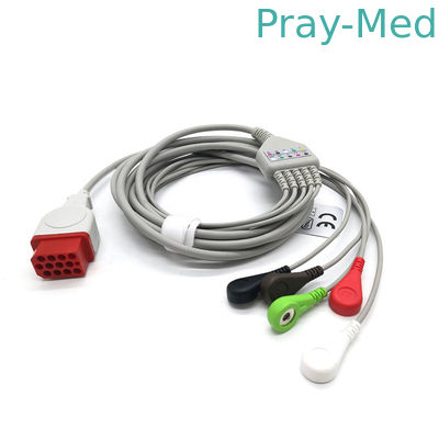 12 cable paciente Compatable del Pin 5leads ECG con Bionet BM5 BM7