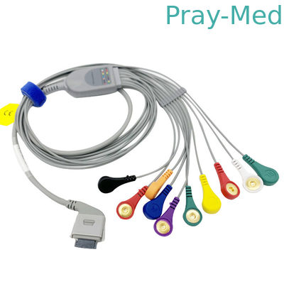 Cable del IEC TPU Holter ECG de AHA para 26 biomédicos Pin Snap Connector