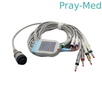 Alambre del ECG de la ventaja los 3.6m del Pin 10 de Kenz 16 con el extremo 63050074 del plátano 63050075 PC-104