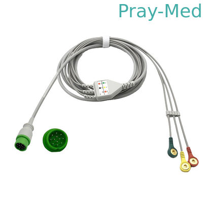 3 / 5 cable de una pieza de Pin Connector Infitron II Omni II Infinium del cable 12 de las ventajas ECG